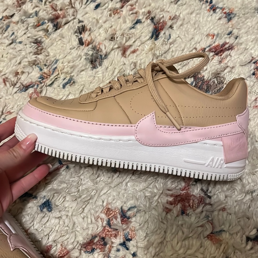 Air Force 1, pink and tan size 8